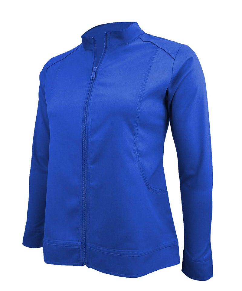 Natural Uniforms سترة سكراب للنساء من ناتشورال يونيفورمز بزاوية سحاب ناعمة للغاية (أزرق ملكي حقيقي، كبير) - Image 5